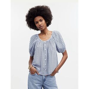 Madewell Puff-Sleeve A-Line Top Washed Lavender Nwt Size M